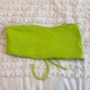 LSPACE bandeau bikini top. Neon green
